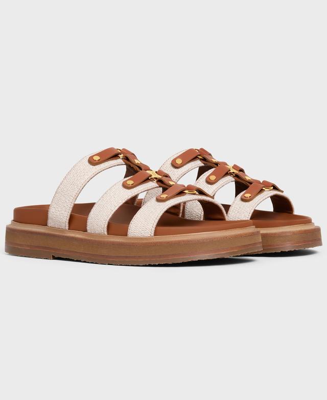 Tippi Slide in Canvas & Calfskin