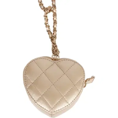 Chanel Chanel CC In Love Heart Necklace Bag Gold Lambskin Light Gold Hardware | Thumbnail 4 Chanel Chanel CC In Love Heart Necklace Bag Gold Lambskin Light Gold Hardware | Thumbnail 4