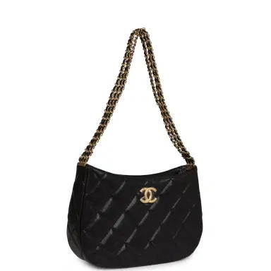 Chanel Chanel Hobo Bag Black Shiny Caviar Brushed Gold Hardware | Thumbnail 2 Chanel Chanel Hobo Bag Black Shiny Caviar Brushed Gold Hardware | Thumbnail 2