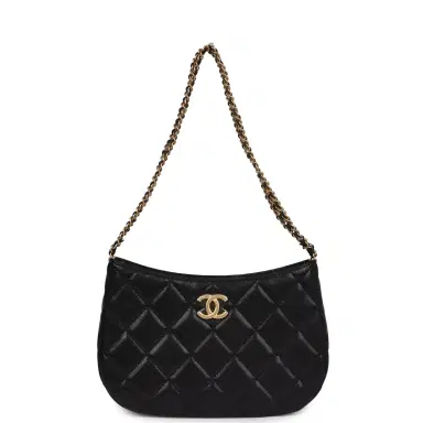 Chanel Chanel Hobo Bag Black Shiny Caviar Brushed Gold Hardware | Thumbnail 1 Chanel Chanel Hobo Bag Black Shiny Caviar Brushed Gold Hardware | Thumbnail 1