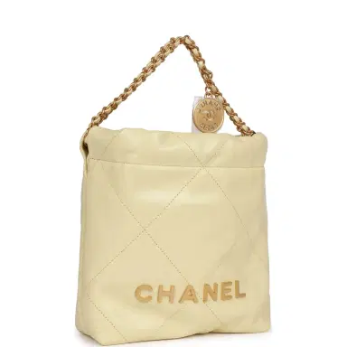 Chanel Chanel Mini 22 Bag Yellow Calfskin Gold Hardware | Thumbnail 2 Chanel Chanel Mini 22 Bag Yellow Calfskin Gold Hardware | Thumbnail 2