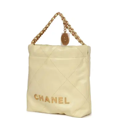 Chanel Chanel Mini 22 Bag Yellow Calfskin Gold Hardware | Thumbnail 5 Chanel Chanel Mini 22 Bag Yellow Calfskin Gold Hardware | Thumbnail 5