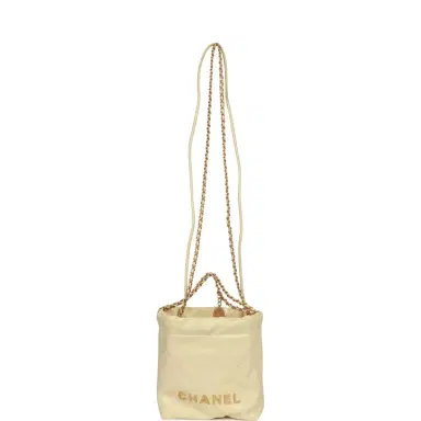 Chanel Chanel Mini 22 Bag Yellow Calfskin Gold Hardware | Thumbnail 6 Chanel Chanel Mini 22 Bag Yellow Calfskin Gold Hardware | Thumbnail 6