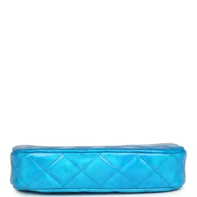 Chanel Chanel Mini Hobo Bag Blue Metallic Goatskin Silver Hardware | Thumbnail 7 Chanel Chanel Mini Hobo Bag Blue Metallic Goatskin Silver Hardware | Thumbnail 7
