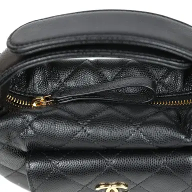 Chanel Chanel Mini Round Hobo Pouch Bag Black Caviar Gold Hardware | Thumbnail 7 Chanel Chanel Mini Round Hobo Pouch Bag Black Caviar Gold Hardware | Thumbnail 7