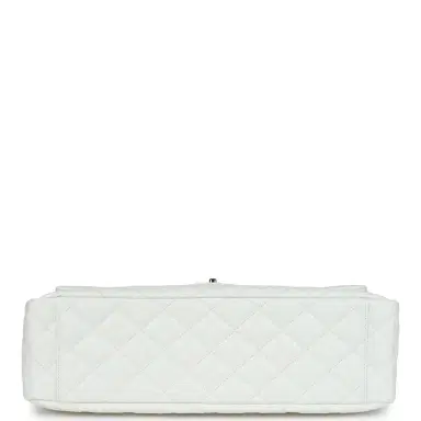 Chanel Chanel XXL Flap Bag White Shiny Caviar Light Gold Hardware | Thumbnail 6 Chanel Chanel XXL Flap Bag White Shiny Caviar Light Gold Hardware | Thumbnail 6