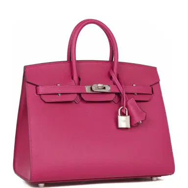 HERMÈS Hermes Birkin Sellier 25 Rose Pourpre Veau Madame Palladium Hardware | Thumbnail 2 HERMÈS Hermes Birkin Sellier 25 Rose Pourpre Veau Madame Palladium Hardware | Thumbnail 2