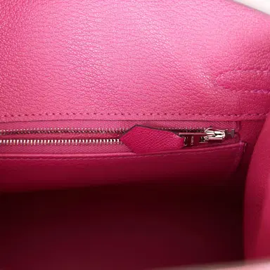 HERMÈS Hermes Birkin Sellier 25 Rose Pourpre Veau Madame Palladium Hardware | Thumbnail 9 HERMÈS Hermes Birkin Sellier 25 Rose Pourpre Veau Madame Palladium Hardware | Thumbnail 9