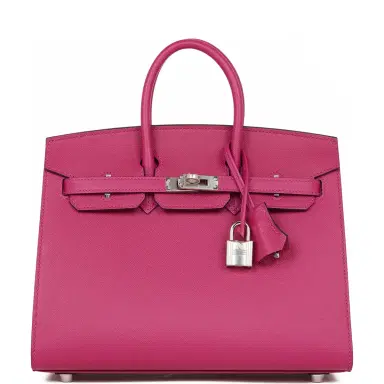 HERMÈS Hermes Birkin Sellier 25 Rose Pourpre Veau Madame Palladium Hardware | Thumbnail 1 HERMÈS Hermes Birkin Sellier 25 Rose Pourpre Veau Madame Palladium Hardware | Thumbnail 1