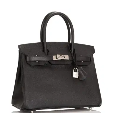 HERMÈS Hermes Black Epsom Birkin 30cm Palladium Hardware | Thumbnail 2 HERMÈS Hermes Black Epsom Birkin 30cm Palladium Hardware | Thumbnail 2