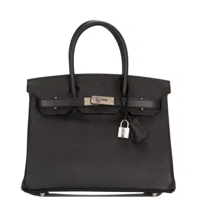 HERMÈS Hermes Black Epsom Birkin 30cm Palladium Hardware | Thumbnail 1 HERMÈS Hermes Black Epsom Birkin 30cm Palladium Hardware | Thumbnail 1
