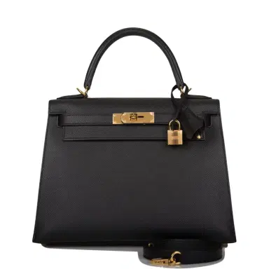 HERMÈS Hermes Black Epsom Sellier Kelly 28cm Gold Hardware | Thumbnail 1 HERMÈS Hermes Black Epsom Sellier Kelly 28cm Gold Hardware | Thumbnail 1
