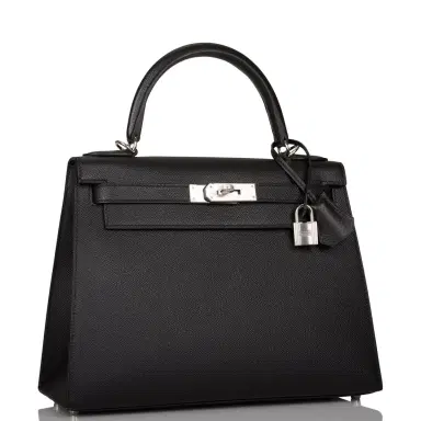 HERMÈS Hermes Black Epsom Sellier Kelly 28cm Palladium Hardware | Thumbnail 2 HERMÈS Hermes Black Epsom Sellier Kelly 28cm Palladium Hardware | Thumbnail 2