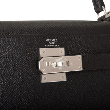 HERMÈS Hermes Black Epsom Sellier Kelly 28cm Palladium Hardware | Thumbnail 7 HERMÈS Hermes Black Epsom Sellier Kelly 28cm Palladium Hardware | Thumbnail 7