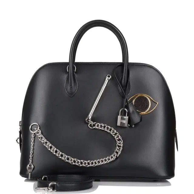 Hermes Black Tadelakt Smile 1923 Bolide 30cm Palladium Hardware Hermes Black Tadelakt Smile 1923 Bolide 30cm Palladium Hardware
