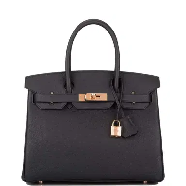 HERMÈS Hermes Black Togo Birkin 30cm Rose Gold Hardware | Thumbnail 1 HERMÈS Hermes Black Togo Birkin 30cm Rose Gold Hardware | Thumbnail 1