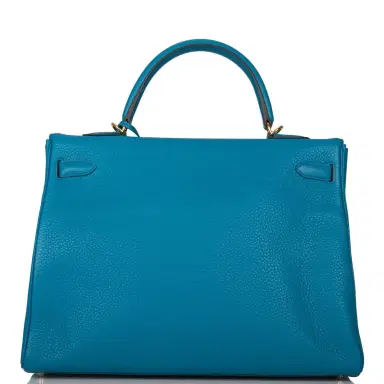 HERMÈS Hermes Bleu Izmir Togo Retourne Kelly 35cm Gold Hardware | Thumbnail 4 HERMÈS Hermes Bleu Izmir Togo Retourne Kelly 35cm Gold Hardware | Thumbnail 4