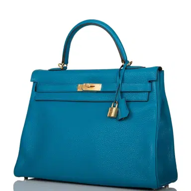 HERMÈS Hermes Bleu Izmir Togo Retourne Kelly 35cm Gold Hardware | Thumbnail 5 HERMÈS Hermes Bleu Izmir Togo Retourne Kelly 35cm Gold Hardware | Thumbnail 5