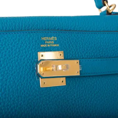HERMÈS Hermes Bleu Izmir Togo Retourne Kelly 35cm Gold Hardware | Thumbnail 7 HERMÈS Hermes Bleu Izmir Togo Retourne Kelly 35cm Gold Hardware | Thumbnail 7