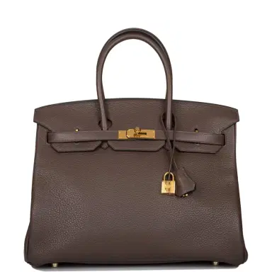 HERMÈS Hermes Chocolate Togo Birkin 35cm Gold Hardware | Thumbnail 1 HERMÈS Hermes Chocolate Togo Birkin 35cm Gold Hardware | Thumbnail 1