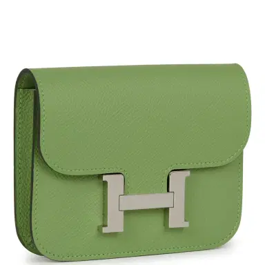 HERMÈS Hermes Constance Slim Wallet Vert Criquet Epsom Palladium Hardware | Thumbnail 2 HERMÈS Hermes Constance Slim Wallet Vert Criquet Epsom Palladium Hardware | Thumbnail 2