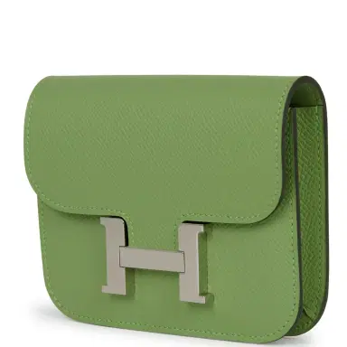 HERMÈS Hermes Constance Slim Wallet Vert Criquet Epsom Palladium Hardware | Thumbnail 5 HERMÈS Hermes Constance Slim Wallet Vert Criquet Epsom Palladium Hardware | Thumbnail 5