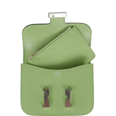 HERMÈS Hermes Constance Slim Wallet Vert Criquet Epsom Palladium Hardware | Thumbnail 8 HERMÈS Hermes Constance Slim Wallet Vert Criquet Epsom Palladium Hardware | Thumbnail 8