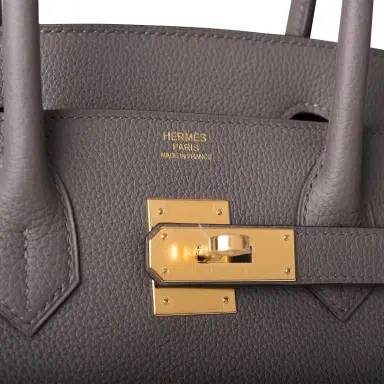 HERMÈS Hermes Etain Togo Birkin 30cm Gold Hardware | Thumbnail 7 HERMÈS Hermes Etain Togo Birkin 30cm Gold Hardware | Thumbnail 7