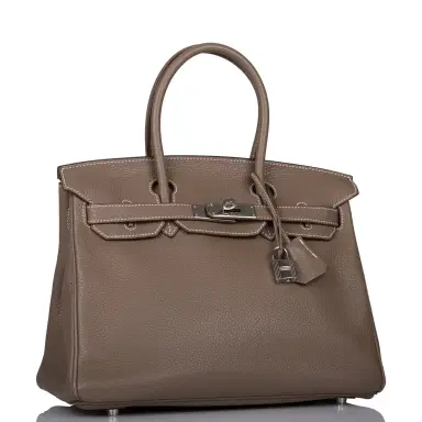 HERMÈS Hermes Etoupe Togo Birkin 30cm Palladium Hardware (Preloved - Excellent) | Thumbnail 2 HERMÈS Hermes Etoupe Togo Birkin 30cm Palladium Hardware (Preloved - Excellent) | Thumbnail 2