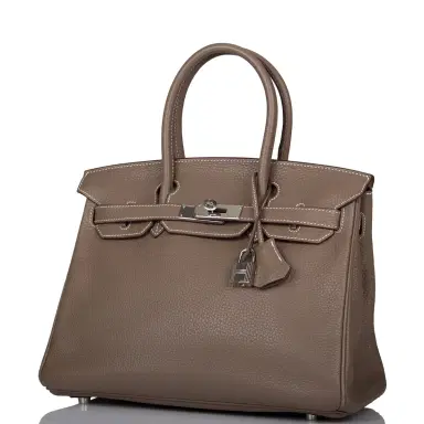 HERMÈS Hermes Etoupe Togo Birkin 30cm Palladium Hardware (Preloved - Excellent) | Thumbnail 5 HERMÈS Hermes Etoupe Togo Birkin 30cm Palladium Hardware (Preloved - Excellent) | Thumbnail 5