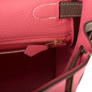 HERMÈS Hermes Horseshoe Stamp (HSS) Bi-Color Rose Azalee and Etoupe Clemence Kelly 28cm Brushed Gold Hardware | Thumbnail 9 HERMÈS Hermes Horseshoe Stamp (HSS) Bi-Color Rose Azalee and Etoupe Clemence Kelly 28cm Brushed Gold Hardware | Thumbnail 9