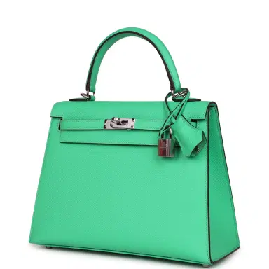 HERMÈS Hermes Kelly Sellier 25 Vert Comics Epsom Palladium Hardware | Thumbnail 5 HERMÈS Hermes Kelly Sellier 25 Vert Comics Epsom Palladium Hardware | Thumbnail 5
