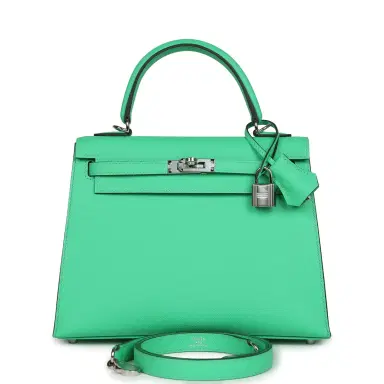 HERMÈS Hermes Kelly Sellier 25 Vert Comics Epsom Palladium Hardware | Thumbnail 1 HERMÈS Hermes Kelly Sellier 25 Vert Comics Epsom Palladium Hardware | Thumbnail 1