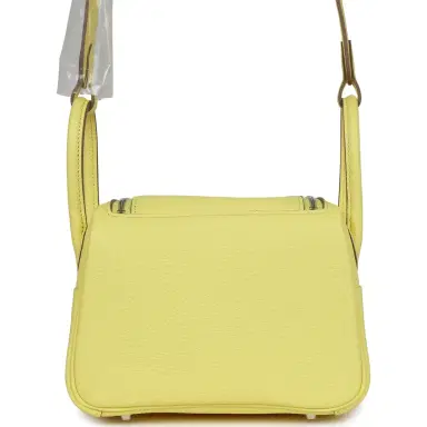 HERMÈS Hermes Mini Lindy Limoncello Clemence Palladium Hardware | Thumbnail 4 HERMÈS Hermes Mini Lindy Limoncello Clemence Palladium Hardware | Thumbnail 4