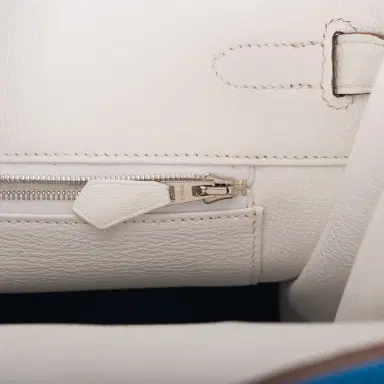 HERMÈS Hermes Mykonos and White Clemence Eclat Birkin 35cm Palladium Hardware | Thumbnail 9 HERMÈS Hermes Mykonos and White Clemence Eclat Birkin 35cm Palladium Hardware | Thumbnail 9