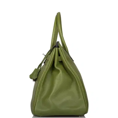 HERMÈS Hermes Pelouse Swift Birkin 35cm Palladium Hardware | Thumbnail 4 HERMÈS Hermes Pelouse Swift Birkin 35cm Palladium Hardware | Thumbnail 4
