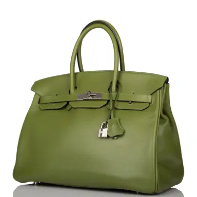 HERMÈS Hermes Pelouse Swift Birkin 35cm Palladium Hardware | Thumbnail 5 HERMÈS Hermes Pelouse Swift Birkin 35cm Palladium Hardware | Thumbnail 5