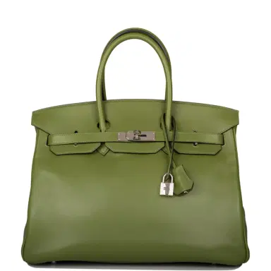 HERMÈS Hermes Pelouse Swift Birkin 35cm Palladium Hardware | Thumbnail 1 HERMÈS Hermes Pelouse Swift Birkin 35cm Palladium Hardware | Thumbnail 1