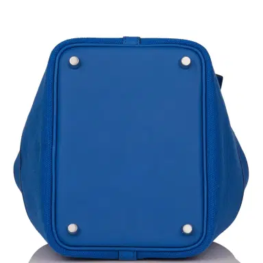 HERMÈS Hermes Picotin Cargo 18 Bleu France Swift and Toile Canvas Palladium Hardware | Thumbnail 7 HERMÈS Hermes Picotin Cargo 18 Bleu France Swift and Toile Canvas Palladium Hardware | Thumbnail 7