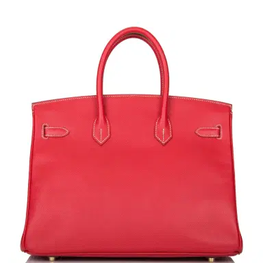 HERMÈS Hermes Rouge Casaque Epsom Bi-Color Candy Birkin 35cm Permabrass Hardware | Thumbnail 4 HERMÈS Hermes Rouge Casaque Epsom Bi-Color Candy Birkin 35cm Permabrass Hardware | Thumbnail 4