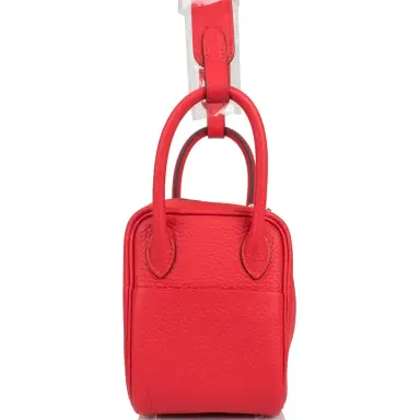 HERMÈS Hermes Rouge de Coeur Clemence Mini Lindy Palladium Hardware | Thumbnail 3 HERMÈS Hermes Rouge de Coeur Clemence Mini Lindy Palladium Hardware | Thumbnail 3