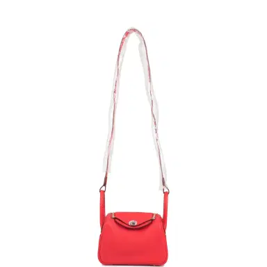 HERMÈS Hermes Rouge de Coeur Clemence Mini Lindy Palladium Hardware | Thumbnail 8 HERMÈS Hermes Rouge de Coeur Clemence Mini Lindy Palladium Hardware | Thumbnail 8