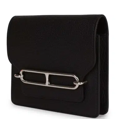 HERMÈS Hermes Roulis Slim Wallet Black Chevre Mysore Palladium Hardware | Thumbnail 5 HERMÈS Hermes Roulis Slim Wallet Black Chevre Mysore Palladium Hardware | Thumbnail 5