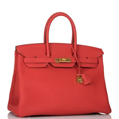 HERMÈS Hermes Vermilion Togo Birkin 35cm Gold Hardware | Thumbnail 2 HERMÈS Hermes Vermilion Togo Birkin 35cm Gold Hardware | Thumbnail 2