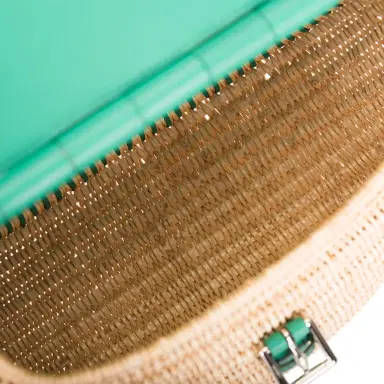 HERMÈS Hermes Vert Vertigo Swift and Osier Wicker Picnic Fishing Bag | Thumbnail 7 HERMÈS Hermes Vert Vertigo Swift and Osier Wicker Picnic Fishing Bag | Thumbnail 7