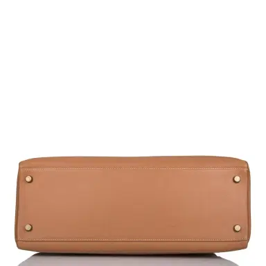 HERMÈS Hermes Vintage Gold Courchevel Retourne Kelly 35cm Gold Hardware (Preloved - Excellent) | Thumbnail 6 HERMÈS Hermes Vintage Gold Courchevel Retourne Kelly 35cm Gold Hardware (Preloved - Excellent) | Thumbnail 6