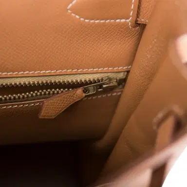 HERMÈS Hermes Vintage Gold Courchevel Retourne Kelly 35cm Gold Hardware (Preloved - Excellent) | Thumbnail 9 HERMÈS Hermes Vintage Gold Courchevel Retourne Kelly 35cm Gold Hardware (Preloved - Excellent) | Thumbnail 9