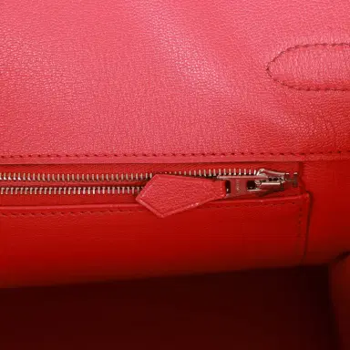 HERMÈS Pre-owned Hermes Special Order (HSS) Birkin 35 Bubblegum and Bougainvillea Epsom Palladium Hardware | Thumbnail 9 HERMÈS Pre-owned Hermes Special Order (HSS) Birkin 35 Bubblegum and Bougainvillea Epsom Palladium Hardware | Thumbnail 9