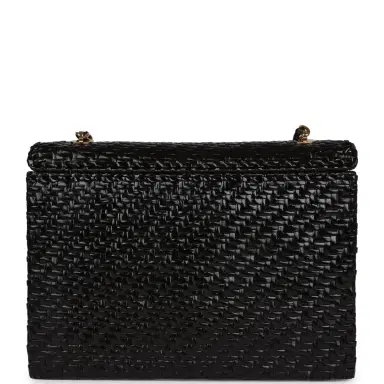 Chanel Vintage Chanel Flap Bag Black Wicker Gold Hardware | Thumbnail 4 Chanel Vintage Chanel Flap Bag Black Wicker Gold Hardware | Thumbnail 4