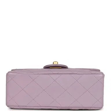 Chanel Vintage Chanel Mini Square Flap Bag Light Purple Lambskin Matte Gold Hardware | Thumbnail 6 Chanel Vintage Chanel Mini Square Flap Bag Light Purple Lambskin Matte Gold Hardware | Thumbnail 6